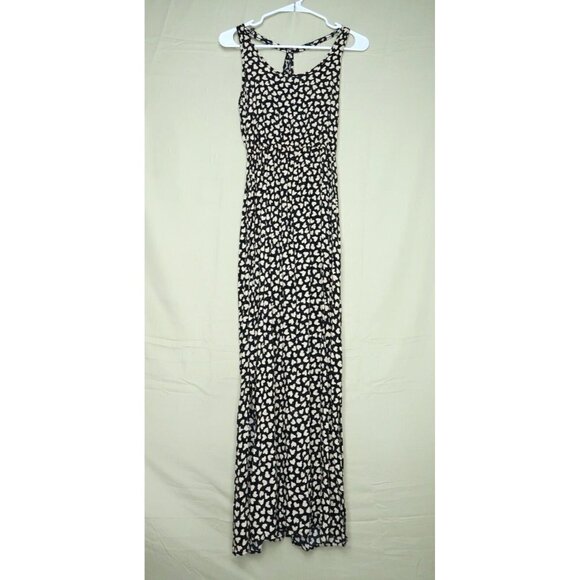 Dina Be Maxi Dress Brown with Beige Hearts Sleeveless Women's Size 4 - Picture 1 of 7